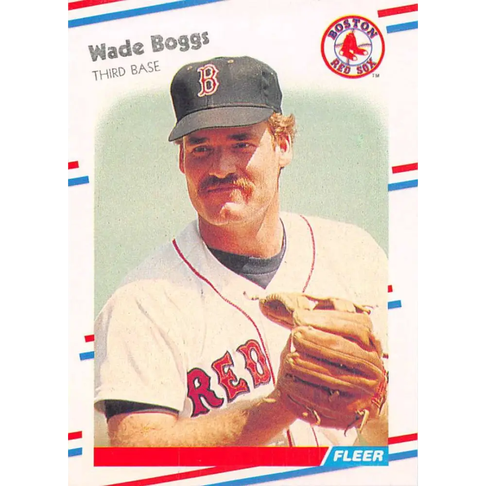 1988 Fleer #345 Wade Boggs EX Excellent Boston Red Sox Baseball Card  Image 1