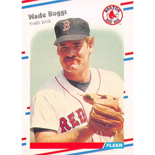 1988 Fleer #345 Wade Boggs EX Excellent Boston Red Sox Baseball Card  Image 1