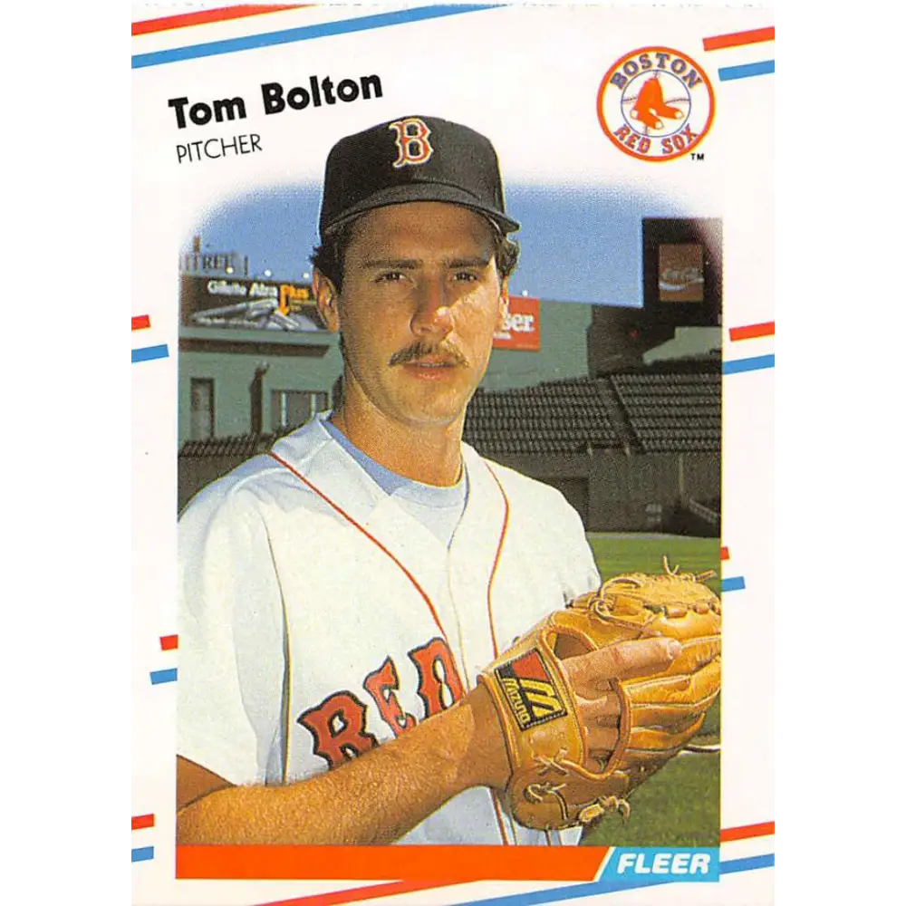 1988 Fleer #346 Tom Bolton EX Excellent RC Rookie Boston Red Sox Baseball Card  Image 1