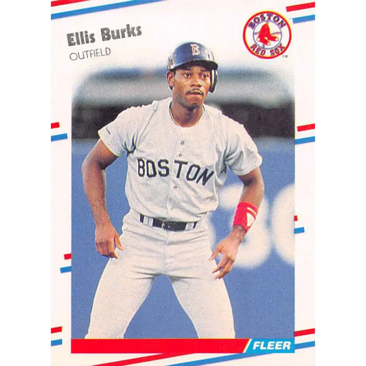 1988 Fleer #348 Ellis Burks EX Excellent RC Rookie Boston Red Sox Baseball Card  Image 1
