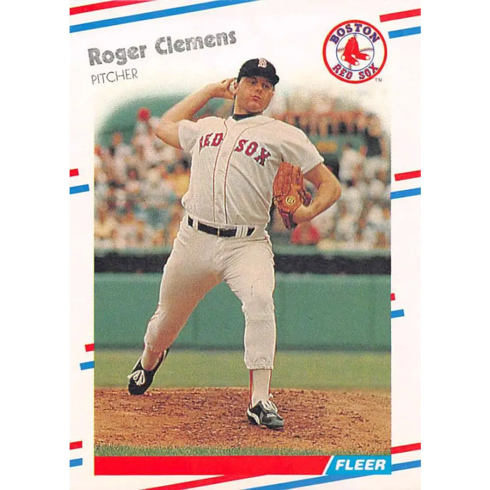 1988 Fleer #349 Roger Clemens EX Excellent Boston Red Sox Baseball Card  Image 1