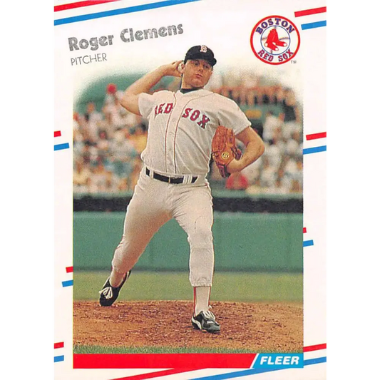1988 Fleer #349 Roger Clemens EX Excellent Boston Red Sox Baseball Card  Image 1