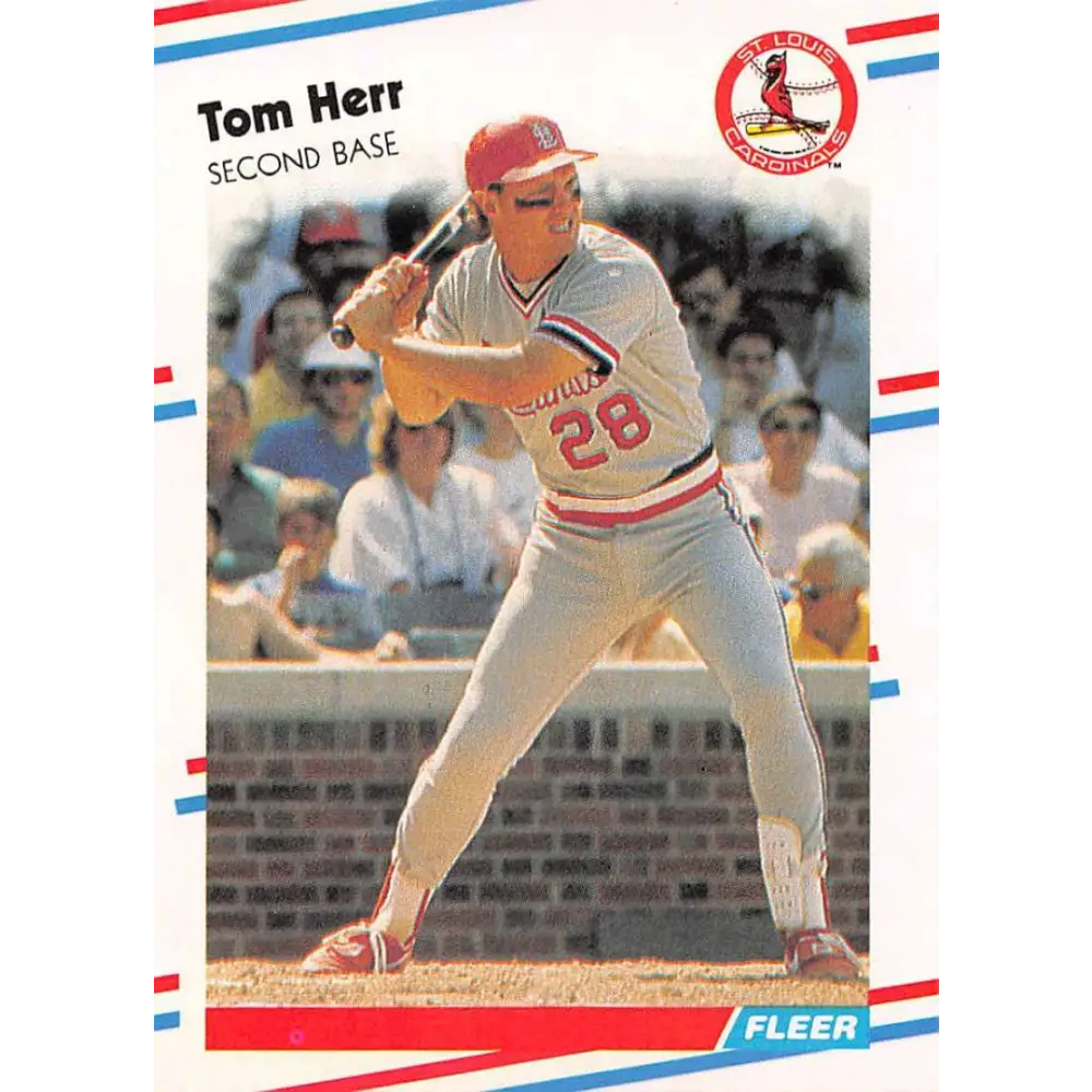 1988 Fleer #35 Tom Herr EX Excellent St. Louis Cardinals Baseball Card  Image 1