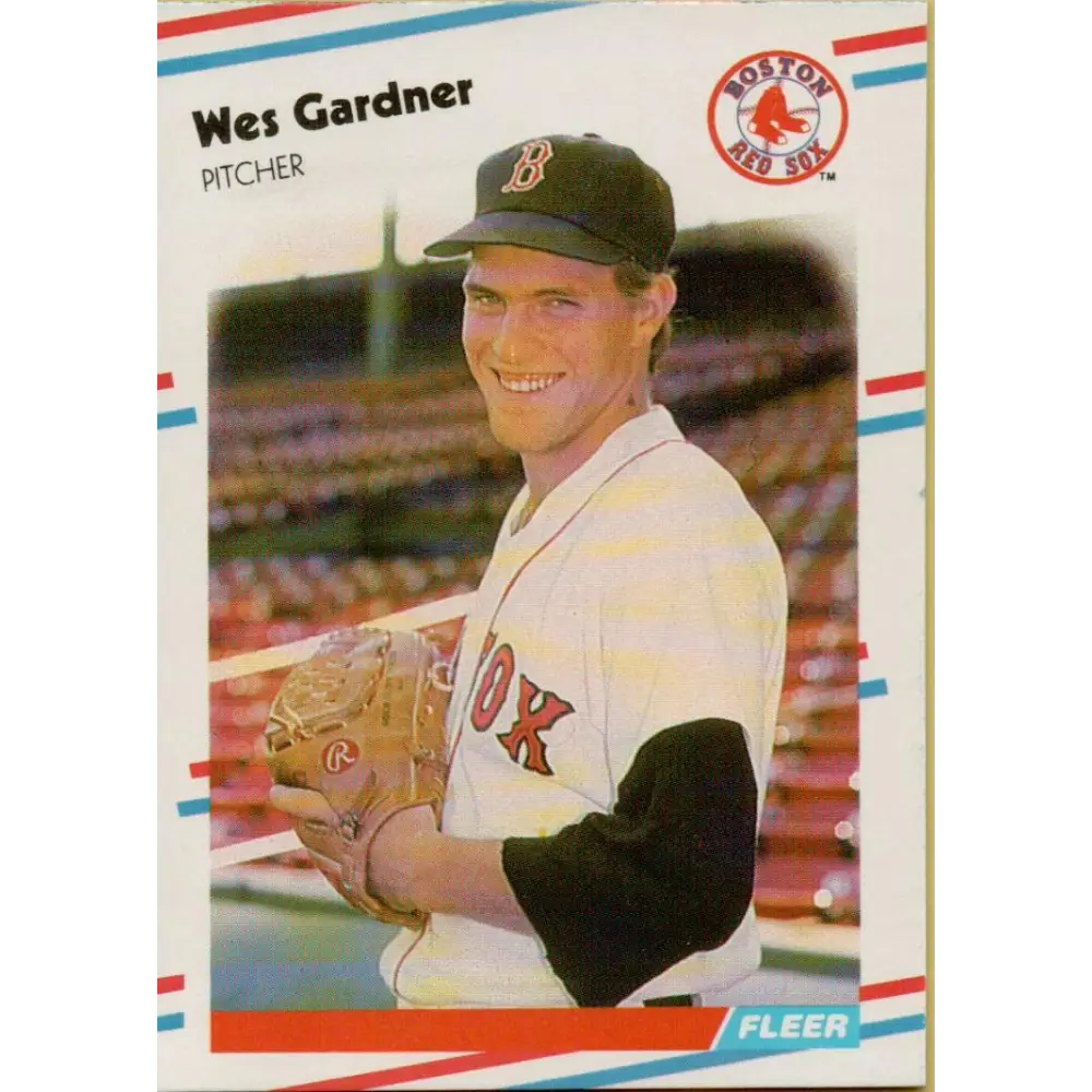 1988 Fleer #352 Wes Gardner EX Excellent RC Rookie Boston Red Sox Baseball Card  Image 1