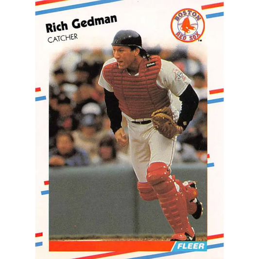 1988 Fleer #353 Rich Gedman EX Excellent Boston Red Sox Baseball Card  Image 1