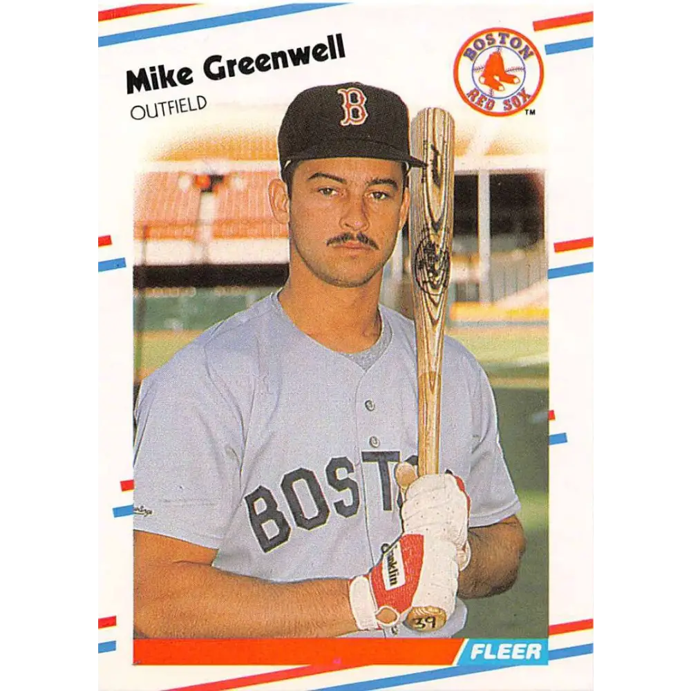 1988 Fleer #354 Mike Greenwell EX Excellent Boston Red Sox Baseball Card  Image 1