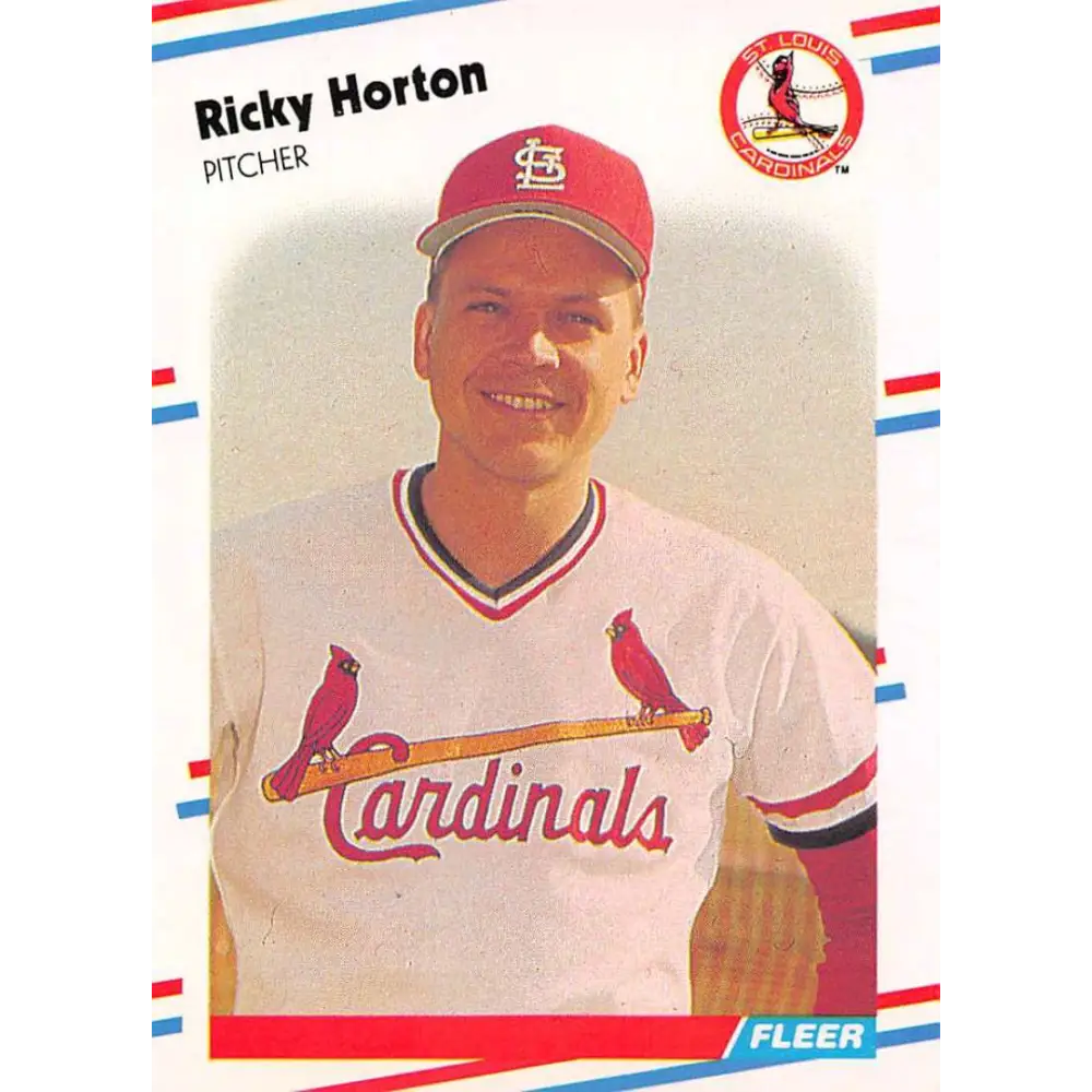 1988 Fleer #36 Ricky Horton EX Excellent St. Louis Cardinals Baseball Card  Image 1
