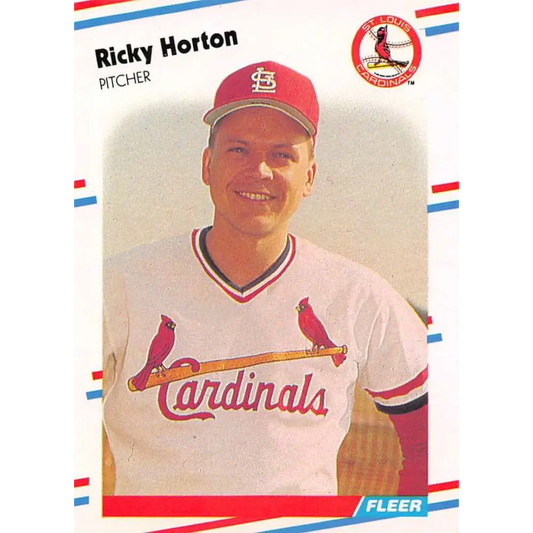 1988 Fleer #36 Ricky Horton EX Excellent St. Louis Cardinals Baseball Card  Image 1