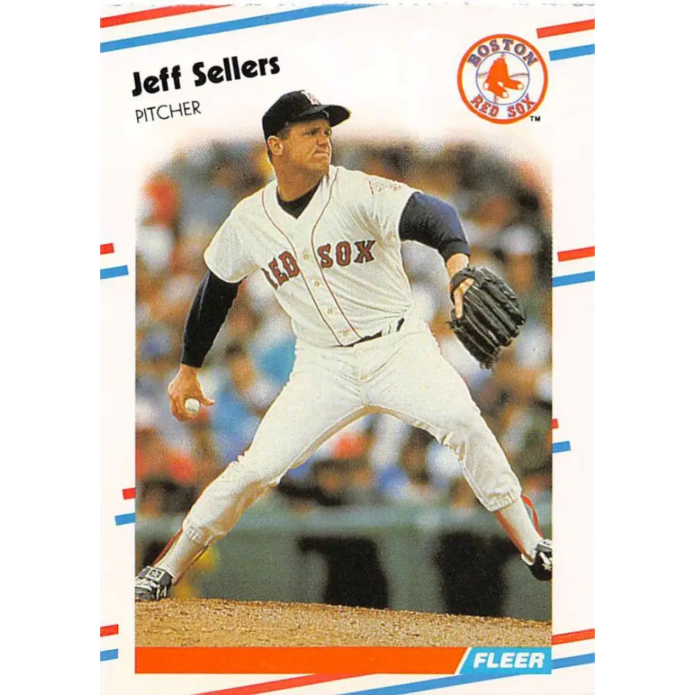 1988 Fleer #366 Jeff Sellers EX Excellent Boston Red Sox Baseball Card  Image 1