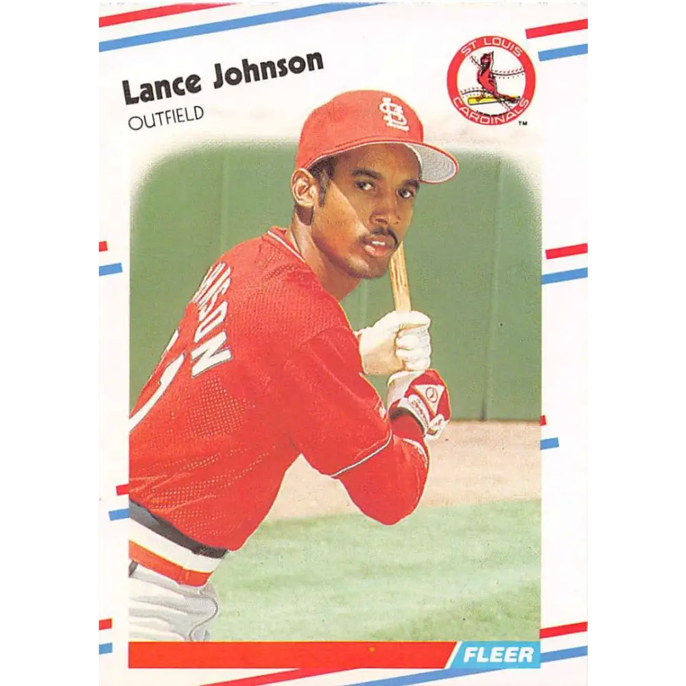 1988 Fleer #37 Lance Johnson EX Excellent RC Rookie St. Louis Cardinals Baseball Card  Image 1