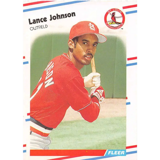 1988 Fleer #37 Lance Johnson EX Excellent RC Rookie St. Louis Cardinals Baseball Card  Image 1