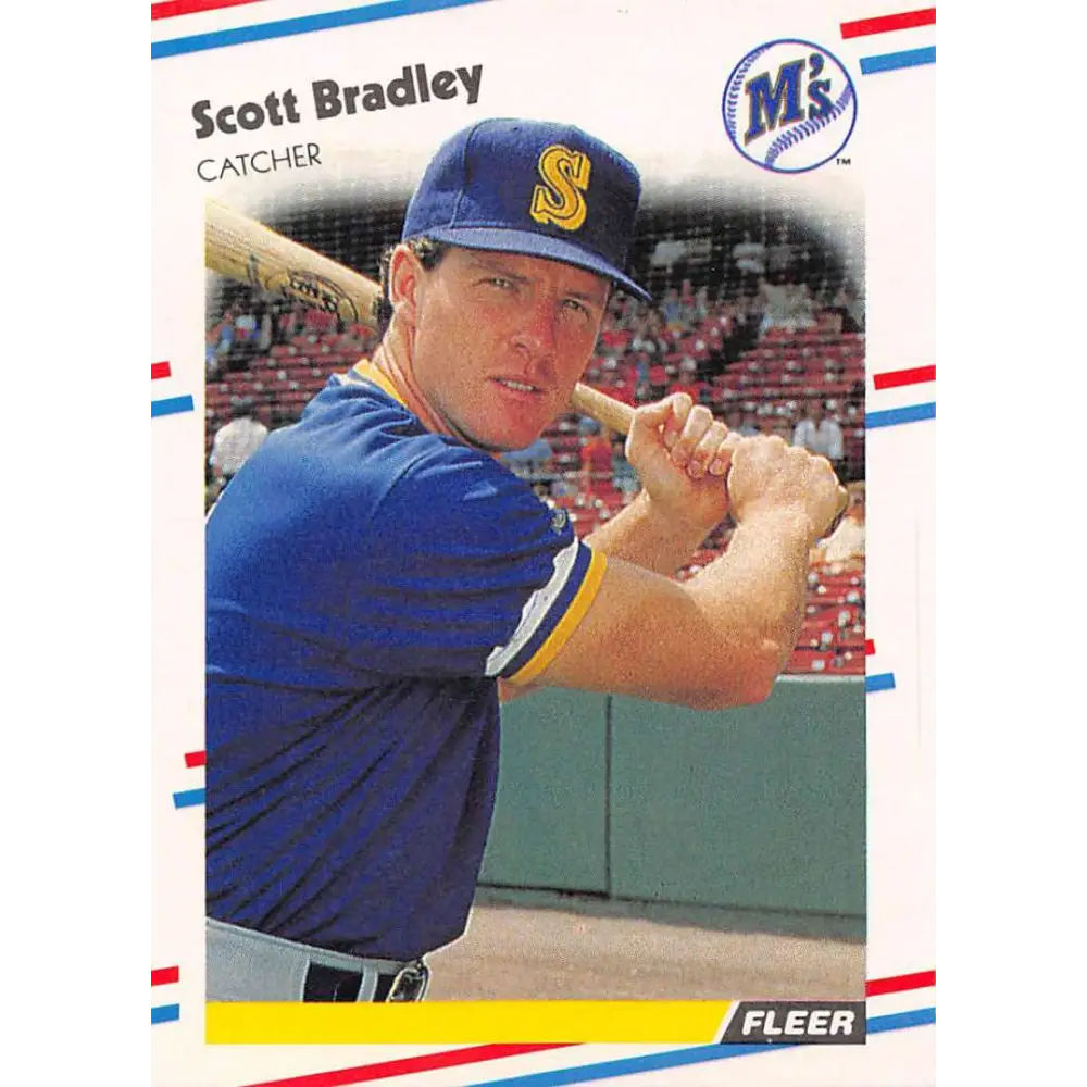 1988 Fleer #370 Scott Bradley EX Excellent Seattle Mariners Baseball Card  Image 1