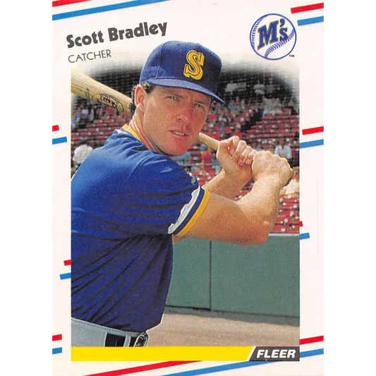 1988 Fleer #370 Scott Bradley EX Excellent Seattle Mariners Baseball Card  Image 1