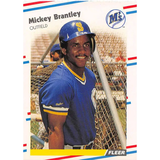 1988 Fleer #371 Mickey Brantley EX Excellent Seattle Mariners Baseball Card  Image 1