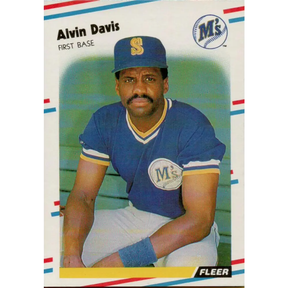1988 Fleer #373 Alvin Davis EX Excellent Seattle Mariners Baseball Card  Image 1