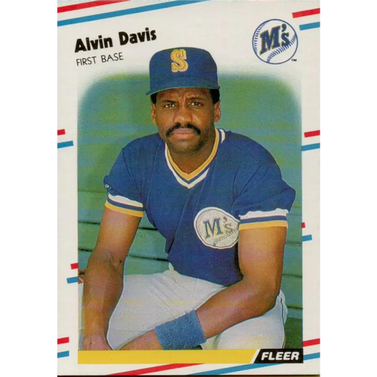 1988 Fleer #373 Alvin Davis EX Excellent Seattle Mariners Baseball Card  Image 1