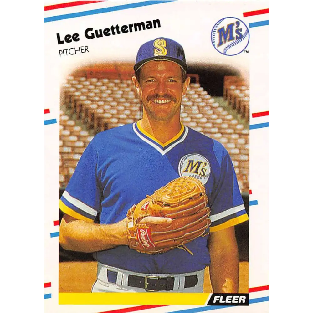1988 Fleer #374 Lee Guetterman EX Excellent Seattle Mariners Baseball Card  Image 1