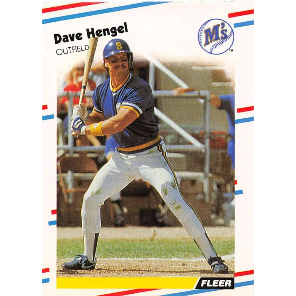 1988 Fleer #375 Dave Hengel EX Excellent RC Rookie Seattle Mariners Baseball Card  Image 1