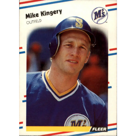 1988 Fleer #376 Mike Kingery EX Excellent Seattle Mariners Baseball Card  Image 1