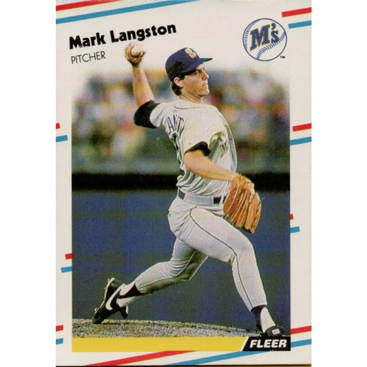 1988 Fleer #377 Mark Langston EX Excellent Seattle Mariners Baseball Card  Image 1