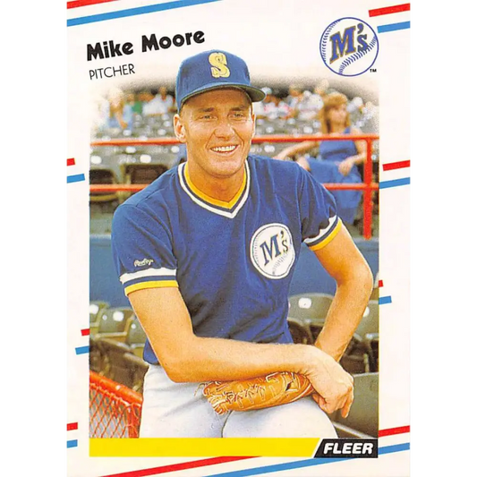 1988 Fleer #379 Mike Moore EX Excellent Seattle Mariners Baseball Card  Image 1