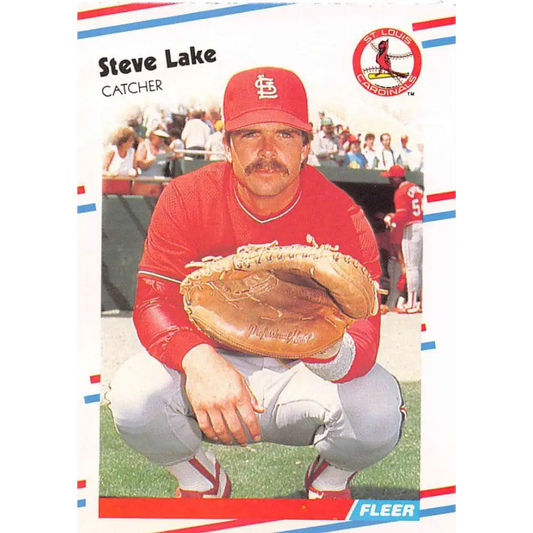 1988 Fleer #38 Steve Lake EX Excellent St. Louis Cardinals Baseball Card  Image 1