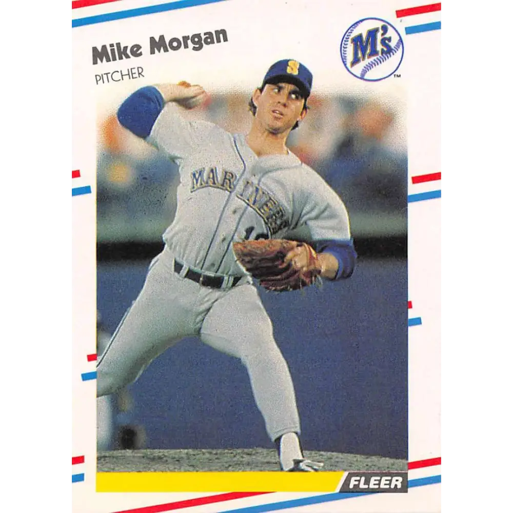 1988 Fleer #380 Mike Morgan EX Excellent Seattle Mariners Baseball Card  Image 1
