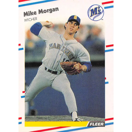 1988 Fleer #380 Mike Morgan EX Excellent Seattle Mariners Baseball Card  Image 1