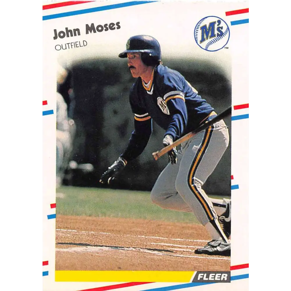 1988 Fleer #381 John Moses EX Excellent Seattle Mariners Baseball Card  Image 1