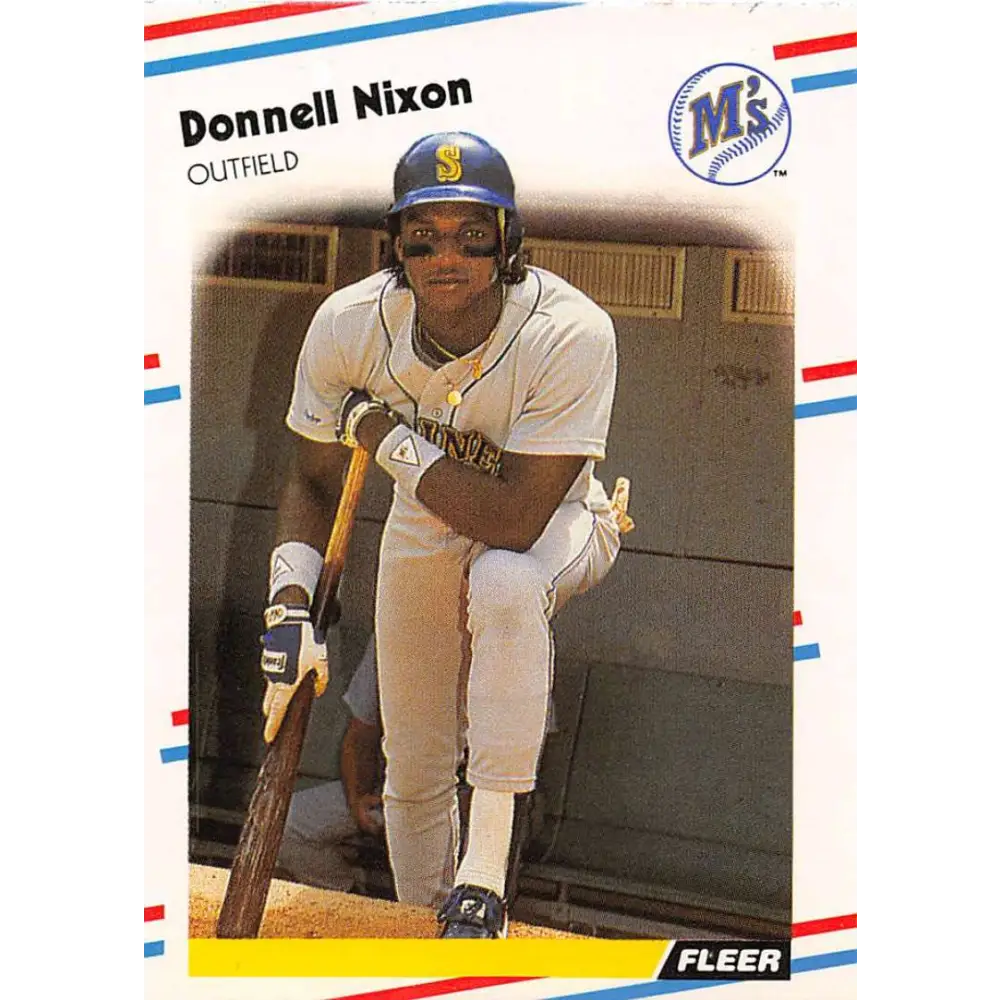 1988 Fleer #382 Donell Nixon/ EX Excellent RC Rookie Seattle Mariners Baseball Card  Image 1