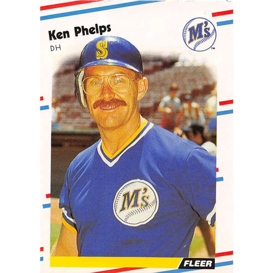 1988 Fleer #384 Ken Phelps EX Excellent Seattle Mariners Baseball Card  Image 1