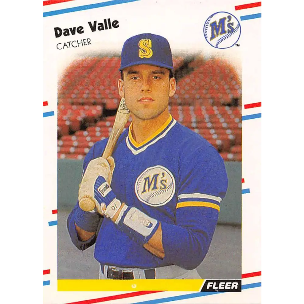1988 Fleer #389 Dave Valle EX Excellent Seattle Mariners Baseball Card  Image 1