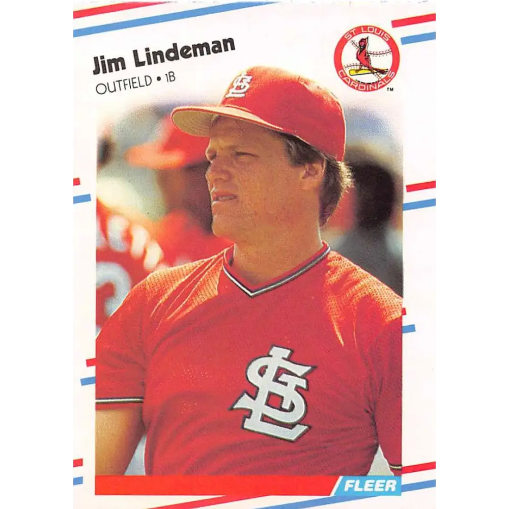 1988 Fleer #39 Jim Lindeman EX Excellent St. Louis Cardinals Baseball Card  Image 1