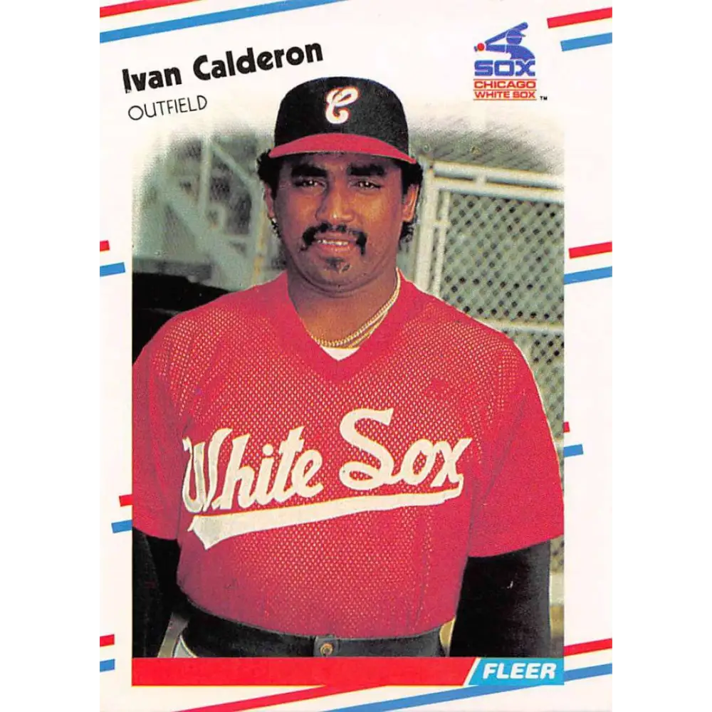 1988 Fleer #394 Ivan Calderon EX Excellent Chicago White Sox Baseball Card  Image 1