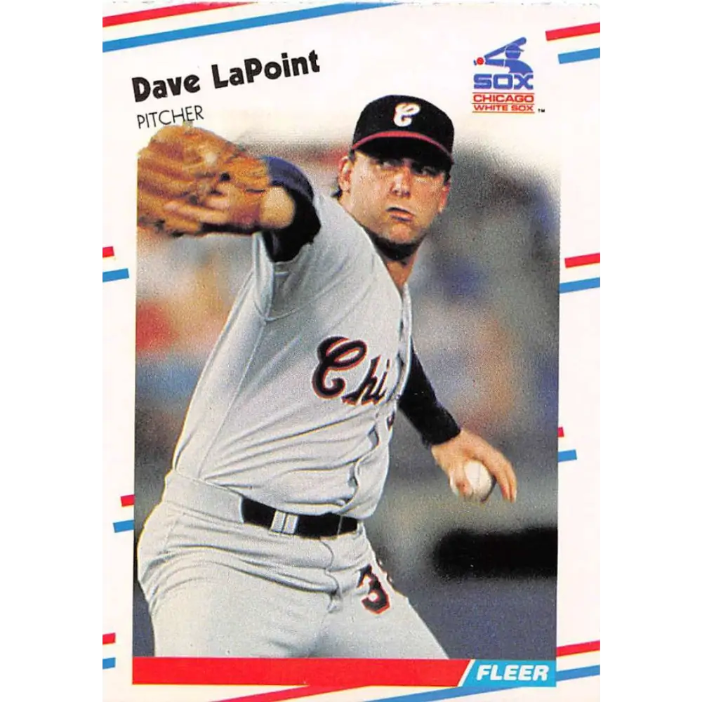 1988 Fleer #402 Dave LaPoint EX Excellent Chicago White Sox Baseball Card  Image 1
