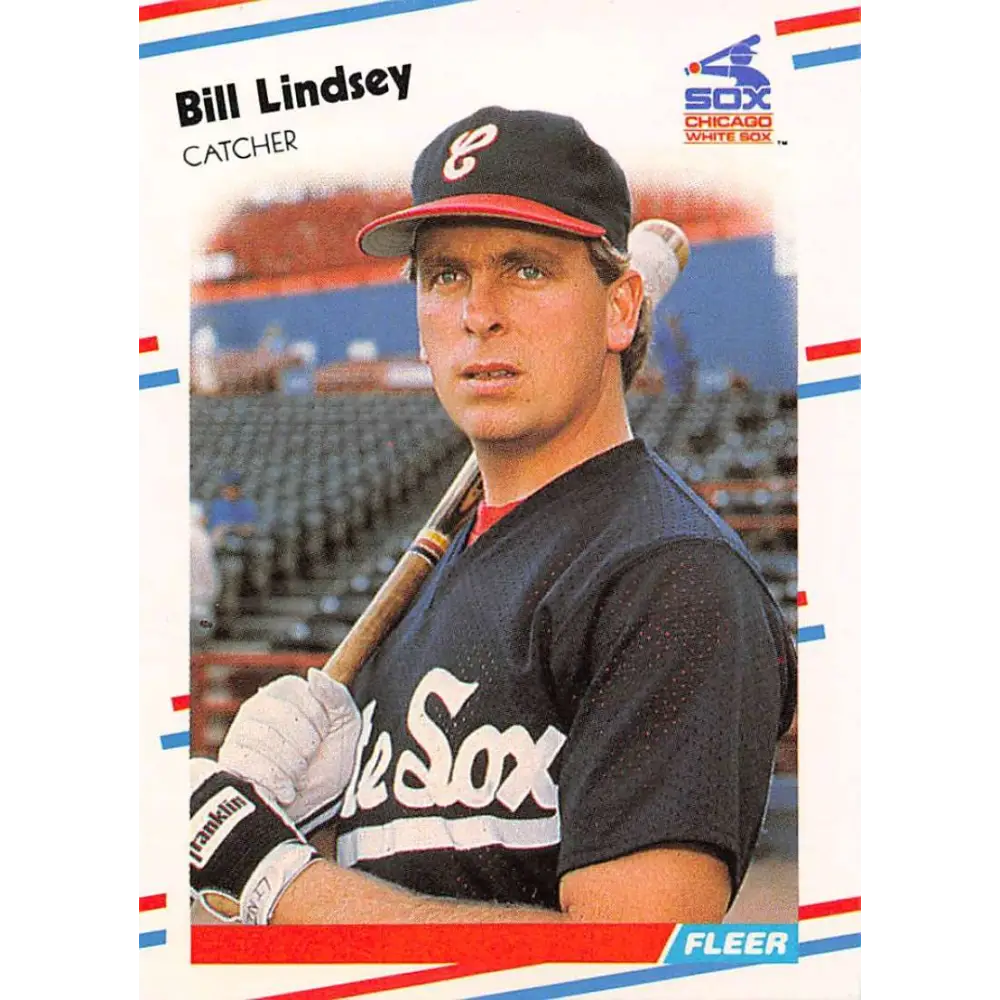 1988 Fleer #403 Bill Lindsey EX Excellent RC Rookie Chicago White Sox Baseball Card  Image 1