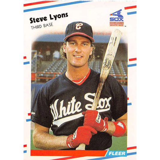 1988 Fleer #405 Steve Lyons EX Excellent Chicago White Sox Baseball Card  Image 1