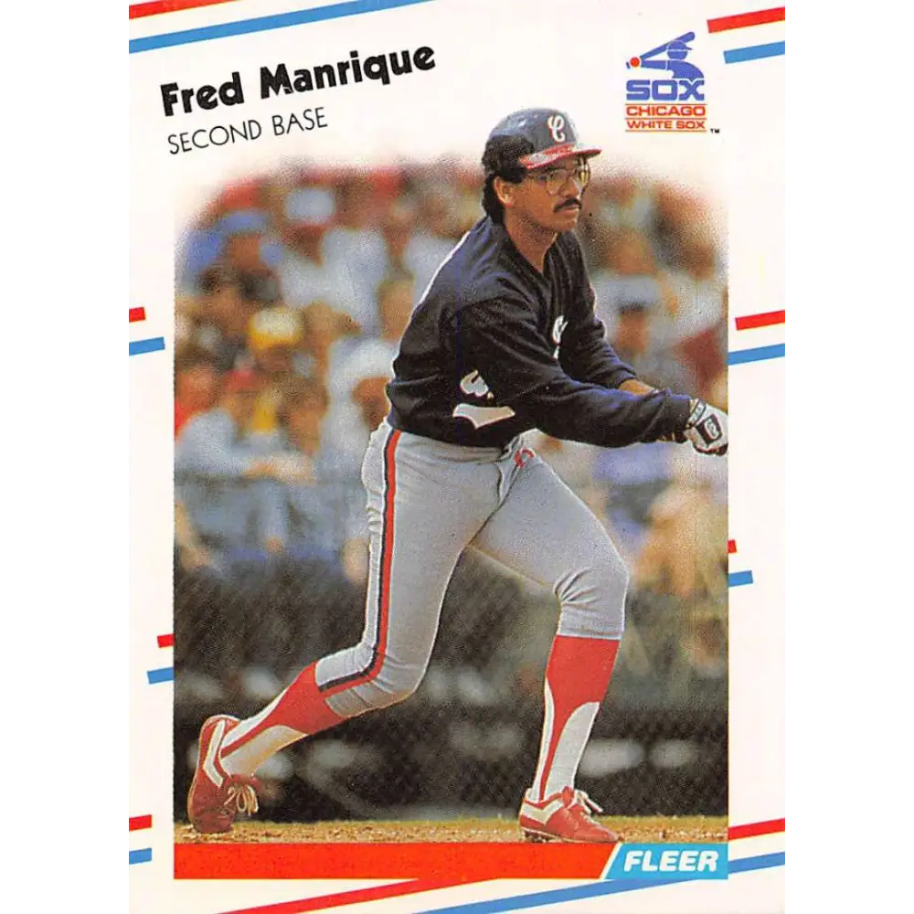 1988 Fleer #406 Fred Manrique EX Excellent RC Rookie Chicago White Sox Baseball Card  Image 1