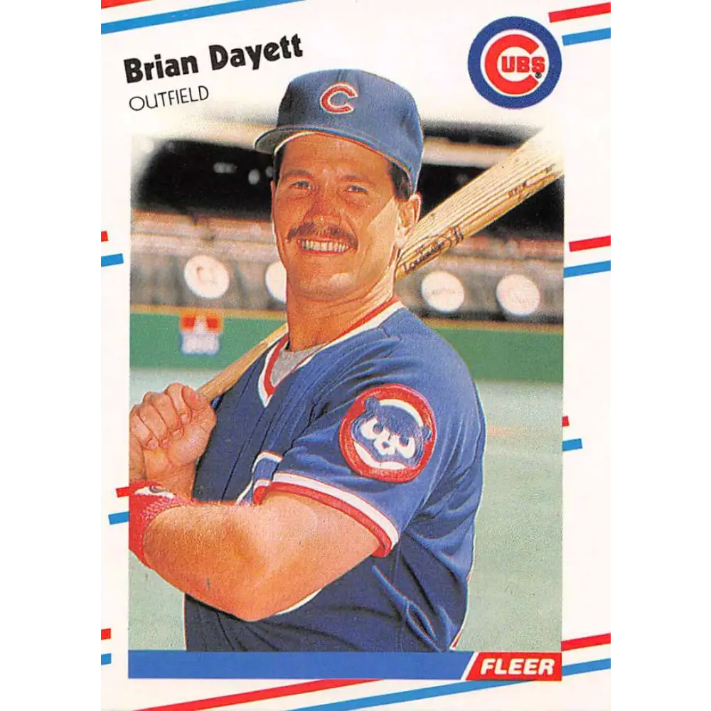 1988 Fleer #416 Brian Dayett EX Excellent Chicago Cubs Baseball Card  Image 1