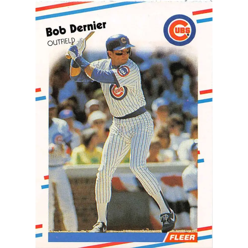 1988 Fleer #417 Bob Dernier EX Excellent Chicago Cubs Baseball Card  Image 1