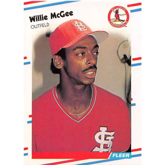 1988 Fleer #42 Willie McGee EX Excellent St. Louis Cardinals Baseball Card  Image 1