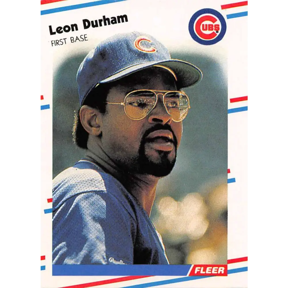 1988 Fleer #420 Leon Durham EX Excellent Chicago Cubs Baseball Card  Image 1