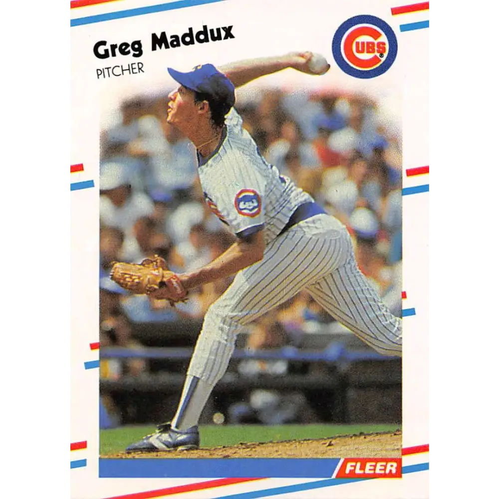 1988 Fleer #423 Greg Maddux EX Excellent Chicago Cubs Baseball Card  Image 1