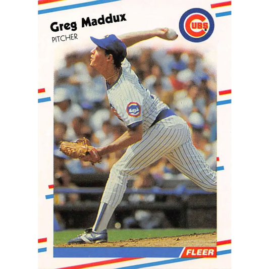 1988 Fleer #423 Greg Maddux EX Excellent Chicago Cubs Baseball Card  Image 1