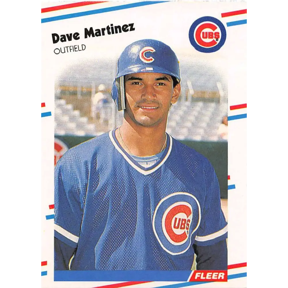 1988 Fleer #424 Dave Martinez EX Excellent Chicago Cubs Baseball Card  Image 1
