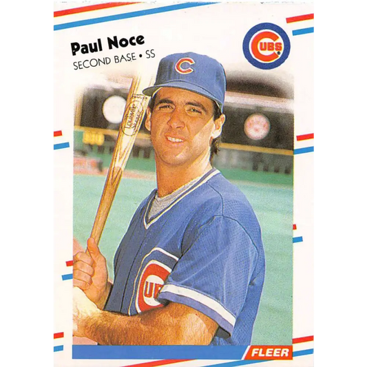 1988 Fleer #428 Paul Noce EX Excellent RC Rookie Chicago Cubs Baseball Card  Image 1
