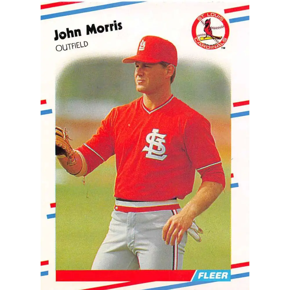 1988 Fleer #43 John Morris EX Excellent St. Louis Cardinals Baseball Card  Image 1