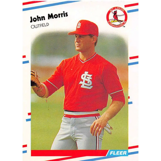 1988 Fleer #43 John Morris EX Excellent St. Louis Cardinals Baseball Card  Image 1