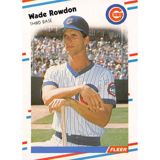 1988 Fleer #430 Wade Rowdon EX Excellent Chicago Cubs Baseball Card  Image 1