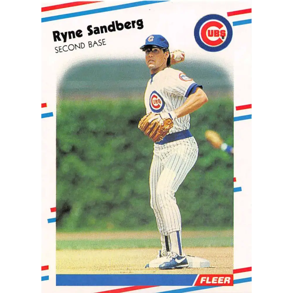 1988 Fleer #431 Ryne Sandberg EX Excellent Chicago Cubs Baseball Card  Image 1